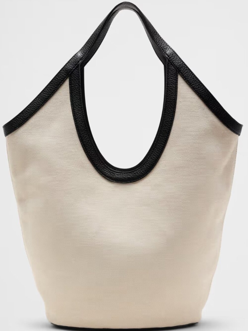 Banana Republic Canvas Hobo Tote Beige Vegan Leather Quiet Luxury Work Bag